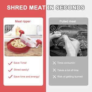 Chicken Shredder, Chicken Breast Shredder, Meat Shredder Machine with Ergonomic Handles and Anti-Slip Base, ShredMachine for Beef Pulled Pork and Chicken 10.2 inch Dishwasher Safe (Clear)