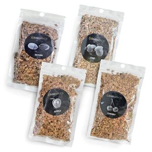 cocktail smoker wood chips by barhance – oak, pecan, cherry, apple wood chips for smoking cocktail – smoking wood chips for whiskey, bourbon, cocktails – wood chips for smoker – gift for bartenders