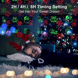 Christmas Projector Lights Outdoor, Laser Projection Light Waterproof Spotlight Projectors Red and Green Star Show with Christmas Decorative Patterns for Holiday Decoration House Yard Garden Patio