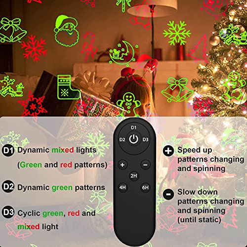 Christmas Lights, Laser Projector Light Outdoor Waterproof Landscape Spotlights Led Projection Show Xmas Lazer Display with Remote Timer for Holiday Halloween Patio Garden Yard Outside Decorations