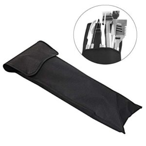 BBQ Tool Storage Bags Barbecue Hardware Tool Holder Pouch Barbecue Tool Holder Bags for Camping Backyard Barbecue(only Bag)