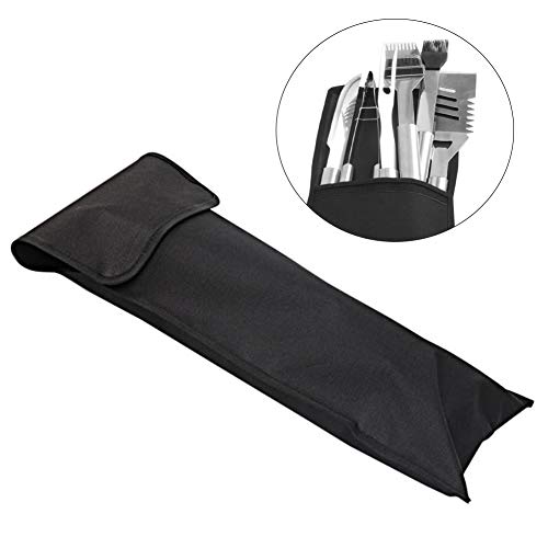 BBQ Tool Storage Bags Barbecue Hardware Tool Holder Pouch Barbecue Tool Holder Bags for Camping Backyard Barbecue(only Bag)