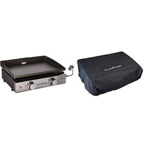 blackstone 1666 22″ tabletop griddle outdoor grill, 22 inch, black & 1724 cover, black