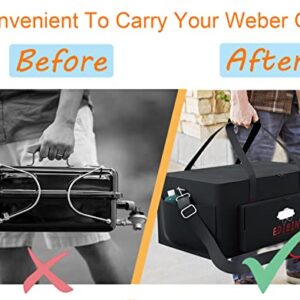 Portable Grill Carry Bag Fit for Weber 1141001 Go Anywhere Gas Grill, Compatible with Weber 121020 Go-Anywhere Charcoal Grill,Heavy Duty 600D Waterproof Go anywhere gas grill Carry Bag