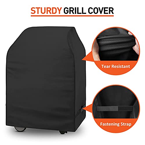 Arcedo Small Grill Cover for Outdoor Grill 32 Inch, 2 Burner Grill Cover, Heavy Duty Waterproof Gas BBQ Grill Cover for Weber Spirit, Charbroil, Nexgrill, and More Grills with Collapsed Side Tables