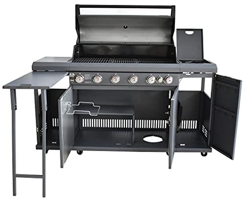 Rustler2 Six (6) Burner Gas Grill Center & Kitchen Island by Brand-Man Grills