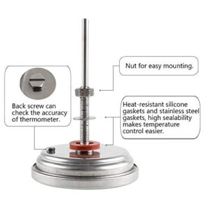 BBQ Grill Temperature Gauge Waterproof Large Face for Kamado Grill Joe Barbecue Charcoal Grill Stainless Steel 150-900°F Cooking Thermometer for Oven Wood Stove Accessories Tool Set Up Easy (White)