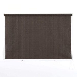 outdoor roller shades – hdpe roll up shade of patio shades – used as balcony/porch/patio blinds – indoor windows blackout blinds ( color : mocha , size : 60″ wx71 l )