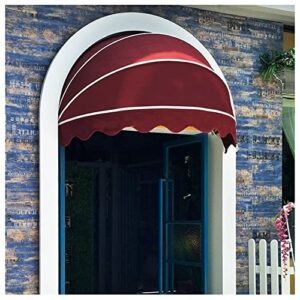 window canopy awning / door canopy / foldable dome awning / sun shade awning cover / sunbrella canvas fabric aluminum frame / 6 colors & 12 sizes ( color : dark red , size : 145cm )