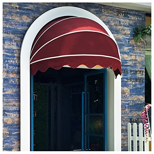 Window Canopy Awning / Door Canopy / Foldable Dome Awning / Sun Shade Awning Cover / Sunbrella Canvas Fabric Aluminum Frame / 6 Colors & 12 Sizes ( Color : Dark Red , Size : 145cm )