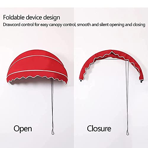 Window Canopy Awning / Door Canopy / Foldable Dome Awning / Sun Shade Awning Cover / Sunbrella Canvas Fabric Aluminum Frame / 6 Colors & 12 Sizes ( Color : Dark Red , Size : 145cm )
