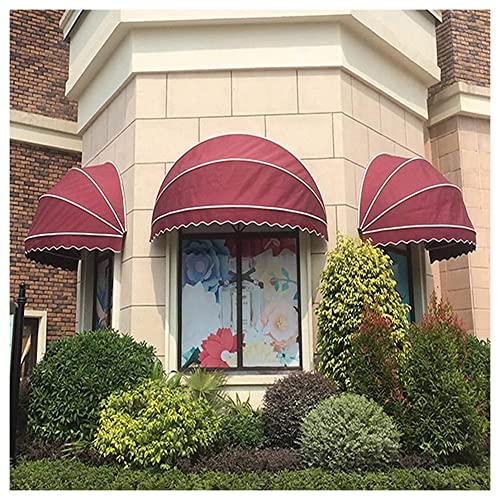 Window Canopy Awning / Door Canopy / Foldable Dome Awning / Sun Shade Awning Cover / Sunbrella Canvas Fabric Aluminum Frame / 6 Colors & 12 Sizes ( Color : Dark Red , Size : 145cm )