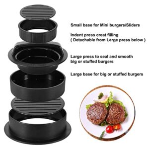 Burger Press,3 in 1 Non-Stick Hamburger press patty maker,Meat Beef Veggie Patty Mold for Stuffed Burgers Slider BBQ Barbecue Grilling
