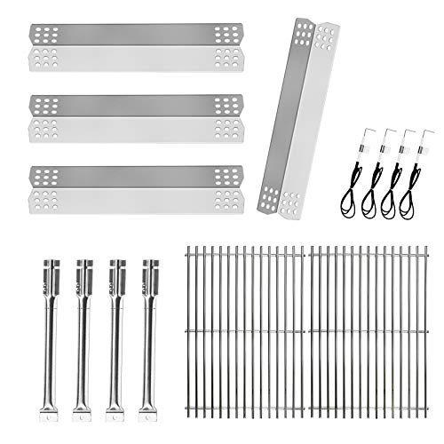 Replacement Parts for Nexgrill 720-0830H, 720-0783E, Master Forge 1010037 Gas Grill Models, 4 Pack Stainless Steel Burner Tube, Heat Plates Tent Shield and Cooking Grids Grill Grate Repair Kit