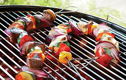 Outset Stainless Steel Flexible BBQ Kabob, Set of 4, 30-Inch Long Barbecue Skewer, 1 EA