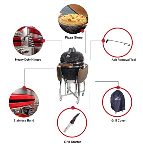 Outlast 24" Large Ceramic Kamado Barbecue Charcoal Grill