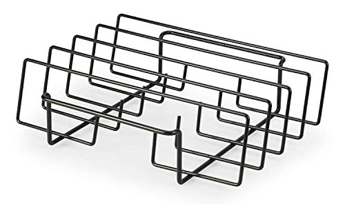 Artestia Rib Rack for Smoking and Grilling Barbecuing, Holds 4 Full Racks of Ribs, Non-Stick Rib Rack Fits 14" Gas Smoker or Charcoal Grill, Perfect Smoker Accessories Gift