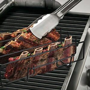 Artestia Rib Rack for Smoking and Grilling Barbecuing, Holds 4 Full Racks of Ribs, Non-Stick Rib Rack Fits 14" Gas Smoker or Charcoal Grill, Perfect Smoker Accessories Gift