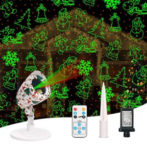 KGAR Christmas Laser Lights Projector Outdoors Indoor Xmas Decoration Red and Green Laser Light Show, Waterproof with Wireless Remote