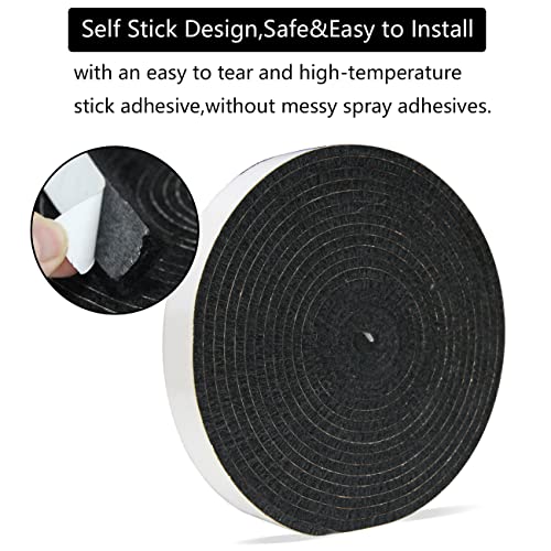 Big Green Egg Parts Green Egg Gasket Replacement with Scraper, Gasket for Big Green Egg Large and XLarge High Temp Material Self Stick 15Ft Long,7/8" Wide(Black)