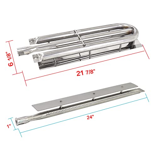 Zemibi Stainless Steel Burner Tube Replacement for Viking 316-911, VGBQ 30 in T Series, VGBQ 41 in T Series, VGBQ 53 in T Series, VGBQ030-2T, VGBQ300-2RT/E and Other Gas Grill Parts, SA548A (1-Pack) + SA538A (2-Pack)