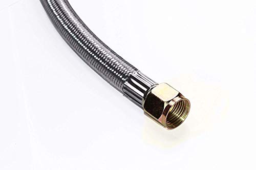 DOZYANT 5 Feet Universal QCC1 Low Pressure Propane Regulator Grill Replacement with Stainless Steel Braided hose for Most LP Gas Grill, Heater and Fire Pit Table, 3/8" Female Flare Nut