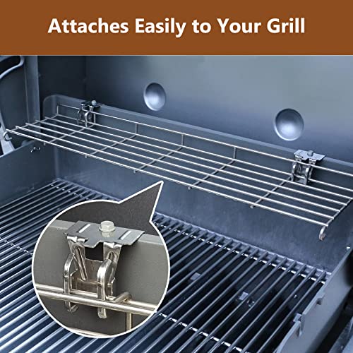 QuliMetal Weber Stainless Steel Warming Rack and 66095 Grates for Weber Genesis II/LX 300 Series II E-310, II E-330, II E-335, II S-335, II LX S/E-340 (2017 and Newer) Gas Grills