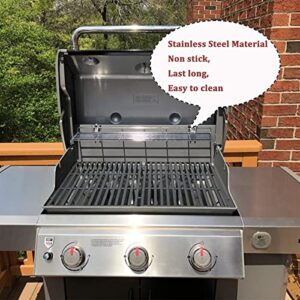 QuliMetal Weber Stainless Steel Warming Rack and 66095 Grates for Weber Genesis II/LX 300 Series II E-310, II E-330, II E-335, II S-335, II LX S/E-340 (2017 and Newer) Gas Grills