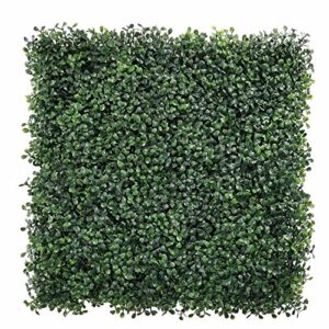 artificial greenery boxwood, privacy fence screen faux plant, uv resistant topiary hedge, for outdoor indoor use as wall backdrop, garden, backyard, event decorations (20” x 20”)