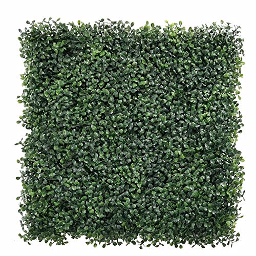 Artificial Greenery Boxwood, Privacy Fence Screen Faux Plant, UV Resistant Topiary Hedge, for Outdoor Indoor Use as Wall Backdrop, Garden, Backyard, Event Decorations (20” x 20”)