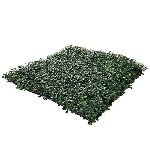Artificial Greenery Boxwood, Privacy Fence Screen Faux Plant, UV Resistant Topiary Hedge, for Outdoor Indoor Use as Wall Backdrop, Garden, Backyard, Event Decorations (20” x 20”)