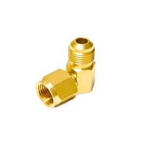 catilon 90° elbow connector for olympian wave heaters, 90 degree propane fitting adapter replacement for low pressure olympian wave gas fired heaters, with 3/8″ female and male flare