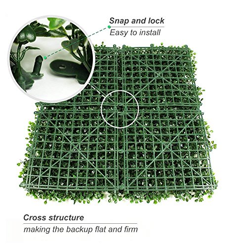 Goasis Lawn Artificial Hedge Boxwood Fence Plant, UV Protected Privacy Screen Outdoor Indoor Use, Garden Fence Backyard Home Decor Greenery Walls, 6 Pack