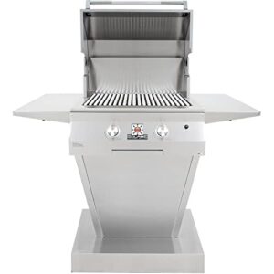 solaire 27 inch deluxe all infrared natural gas grill on angular pedestal base – sol-irbq-27girxl-ped-ng