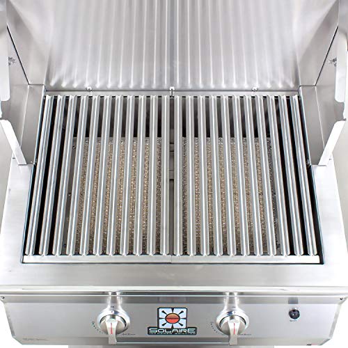 Solaire 27 Inch Deluxe All Infrared Natural Gas Grill On Angular Pedestal Base - SOL-IRBQ-27GIRXL-PED-NG