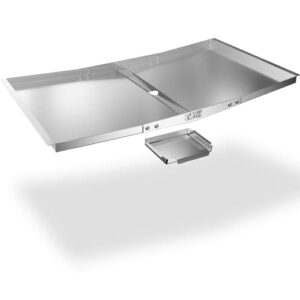 grease tray with catch pan – universal drip pan for 5/6 burner gas grill models from dyna glo, nexgrill, expert grill, kenmore, bhg and more – stainless steel grill replacement parts(30″-36″)