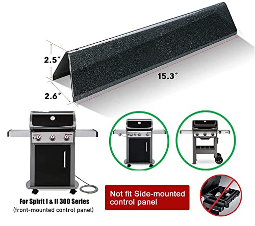 Hisencn 7636 15.3 Inch Flavorizer Bars for Weber Spirit I & GS4 Spirit II 300 Series, Spirit E310 E320 E330 S310 S320 S330 Gas Grill with Front Control Knob, Porcelain Heat Plates for Weber 7636, 16GA