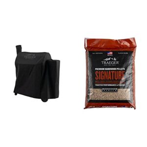 traeger full-length grill cover – pro 780 & grills signature blend 100% all-natural wood pellets for smokers and pellet grills, bbq, bake, roast, and grill, 20 lb. bag