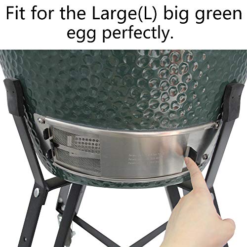 DOLAMOTY Upgrade Slid Out Ash Drawer Big Green Egg Accessories Ash Tool,ash Drawer for Large Big Green Egg Only,Green Egg Replacement Parts ash Clean Tool,Stainless Steel(New Version)