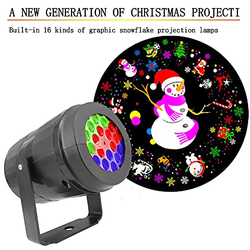 Holygloomy Christmas Projector Lights Outdoor, Christmas Snow Projector Light with 16 HD Multi-Festival Patterns LED Christmas Outdoor Projector Lights for Holiday House Birthday Party, 6498789