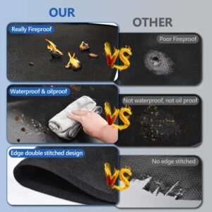 30" Fire Pit Mat & Under Grill Mat, Grill Mat for Outdoor Grill Deck Protector,Round Fire Pit Mat for Under Fire Pit,Double-Sided Fireproof BBQ Grill Mat, Oil-Proof & Waterproof, 2-Layer Thickened