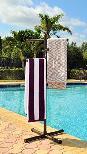 Pool & Spa Towel Rack Bronze Premium Extra Tall Towel Tree Outdoor PVC