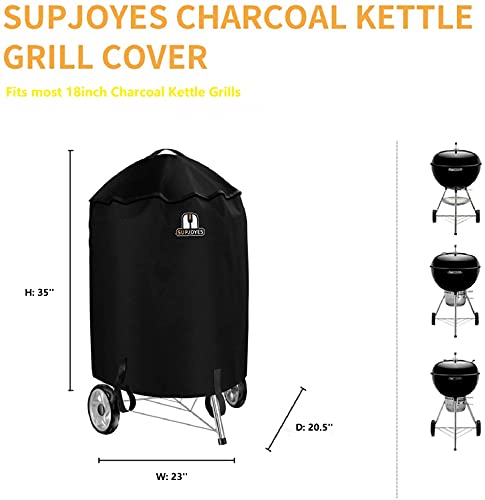 SUPJOYES Grill Cover for Weber Charcoal Kettle, 22 Inch BBQ Grill Cover, Heavy Duty Waterproof Grill Covers