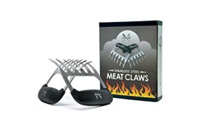 grill gods meat claws – stainless steel smoker accessories – ultra-sharp meat shredder will easily tear up pulled pork, chicken, and brisket – with heat resistant handles