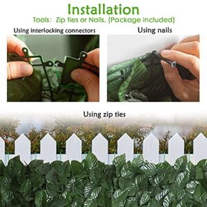KASZOO Artificial Ivy Privacy Fence Screen, 118x39.4in Artificial Hedges Fence and Faux Ivy Vine Leaf Decoration for Outdoor Garden Décor