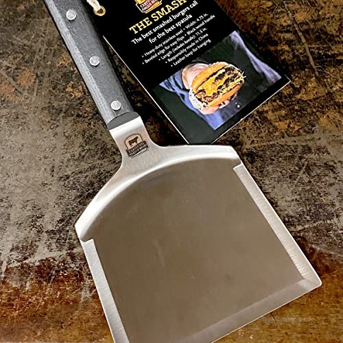 Certified Angus Beef The Smash - Big Smash Burger Spatula Heavy Duty Stainless Steel Burger Smasher Tool for Griddle Accessories, Kitchen Gadgets, and Grill Accessories