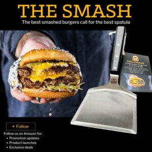 Certified Angus Beef The Smash - Big Smash Burger Spatula Heavy Duty Stainless Steel Burger Smasher Tool for Griddle Accessories, Kitchen Gadgets, and Grill Accessories