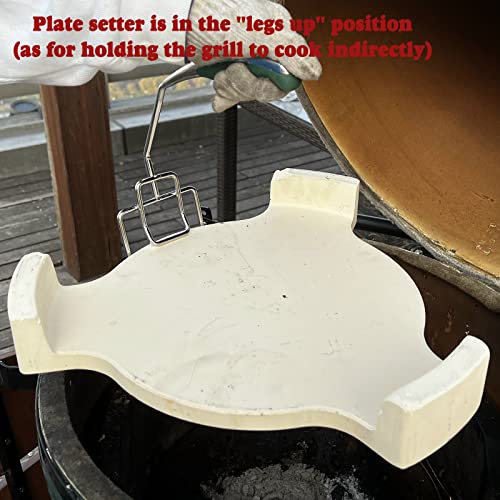 Mydracas Heavy Duty Plate Setter Lifter, BBQ Heat Deflector Tools Pizza Stone Plate Setter, Big Green Egg Heat Deflector, Perfect for BBQ Accessories BBQ Tools and Kamado Joe