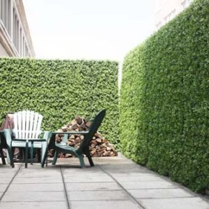Artificial Boxwood Hedge, Faux Greenery Wall, Privacy Hedge Screen, UV Protected Faux Greenery Mats, Boxwood Wall, Suitable for Both Outdoor or Indoor (20x20 Inch DarkG_12pc)