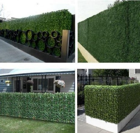 Artificial Boxwood Hedge, Faux Greenery Wall, Privacy Hedge Screen, UV Protected Faux Greenery Mats, Boxwood Wall, Suitable for Both Outdoor or Indoor (20x20 Inch DarkG_12pc)